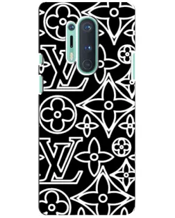 Чохол для OnePlus 8 Pro з картинкою «Чорно-білий візерунок LV» Чохол для OnePlus 8 Pro з картинкою «Чорно-білий візерунок LV»