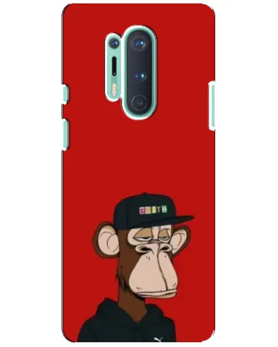 Чохол для OnePlus 8 Pro з картинкою «Bored Ape — червоний фон»