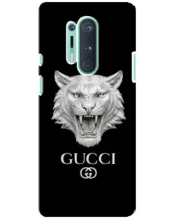 Чехол для OnePlus 8 Pro с картинкой «Gucci — серебряный лев»