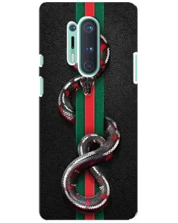 Чехол для OnePlus 8 Pro с картинкой «Gucci — змея на полосе»