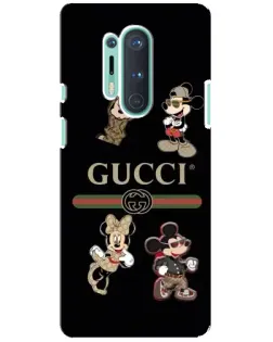 Чехол для OnePlus 8 Pro с картинкой «Gucci — герои Disney и монограмма»