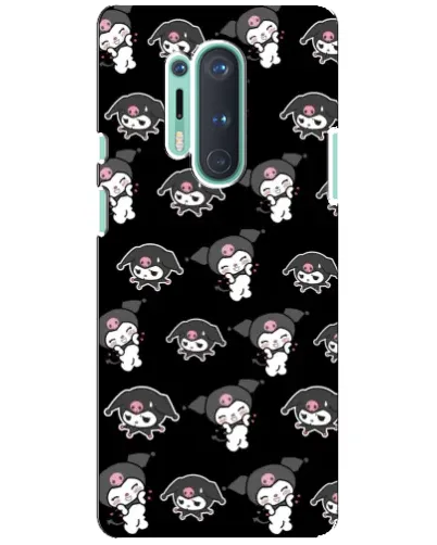 Чохол для OnePlus 8 Pro з картинкою «Чорний паттерн Kuromi»