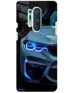 Чохол для OnePlus 8 Pro з картинкою «Погляд BMW з синіми фарами»