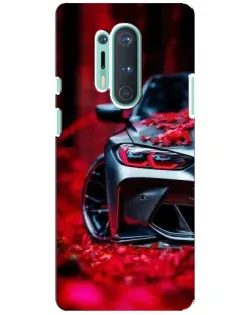 Чохол для OnePlus 8 Pro з картинкою «Спортивна BMW та квіти»