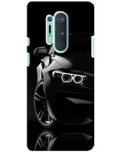 Чехол для OnePlus 8 Pro с картинкой «Черная BMW — профиль»