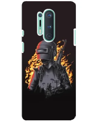 Чохол для OnePlus 8 Pro з картинкою «PUBG — вогняний силует»