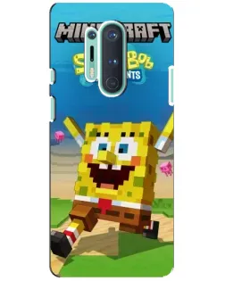 Чохол для OnePlus 8 Pro з картинкою «Губка Боб Minecraft»