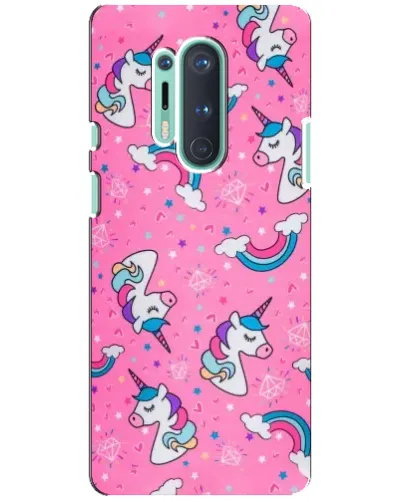 Чохол для OnePlus 8 Pro з картинкою «Unicorn паттерн рожевий»