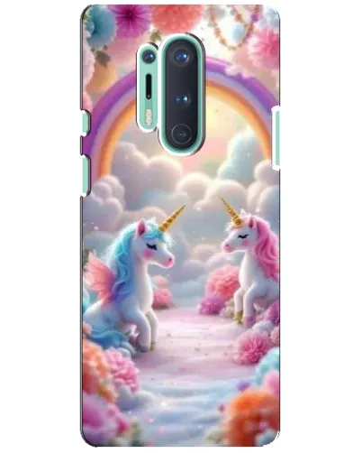 Чохол для OnePlus 8 Pro з картинкою «Веселка і єдинороги»