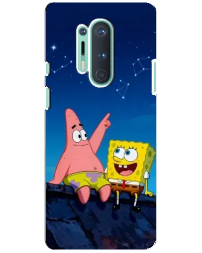 Чохол для OnePlus 8 Pro з картинкою «Губка Боб та Патрік вночі»