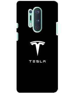 Чохол для OnePlus 8 Pro з картинкою «Tesla White Logo»