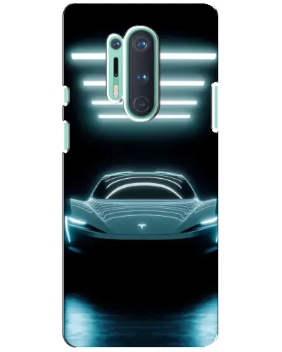 Чохол для OnePlus 8 Pro з картинкою «Tesla в неоні»