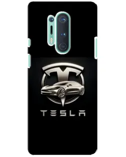 Чохол для OnePlus 8 Pro з картинкою «Tesla — срібне авто»
