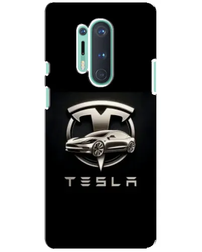 Чохол для OnePlus 8 Pro з картинкою «Tesla — срібне авто»