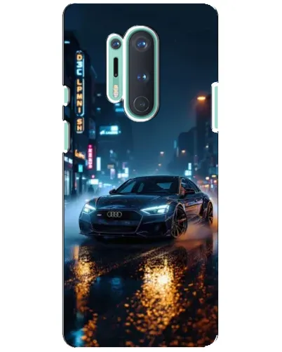 Чохол для OnePlus 8 Pro з картинкою «Нічне місто та Audi»