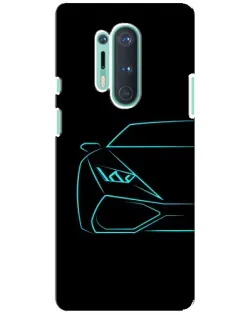 Чохол для OnePlus 8 Pro з картинкою «Блакитний силует Lamborghini»