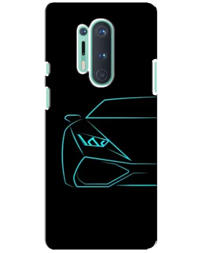 Чохол для OnePlus 8 Pro з картинкою «Блакитний силует Lamborghini»