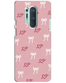 Чохол для OnePlus 8 Pro з картинкою «Серця та банти»