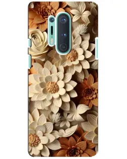 Чохол для OnePlus 8 Pro з картинкою «Бежевий флористичний декор»