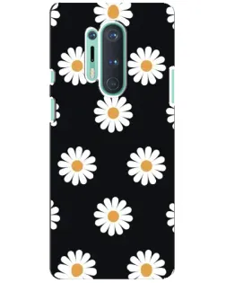 Чохол для OnePlus 8 Pro з картинкою «Ромашки на чорному»