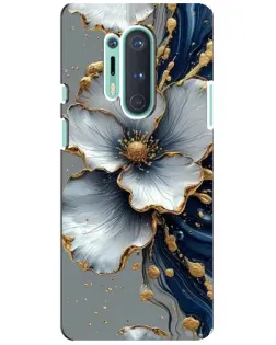 Чохол для OnePlus 8 Pro з картинкою «Біла квітка та золотий флюїд»