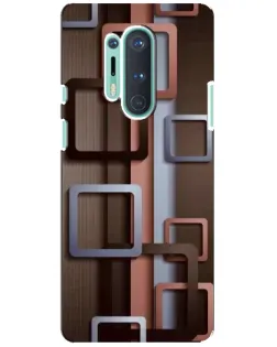 Чохол для OnePlus 8 Pro з картинкою «Коричневі об'ємні квадрати»