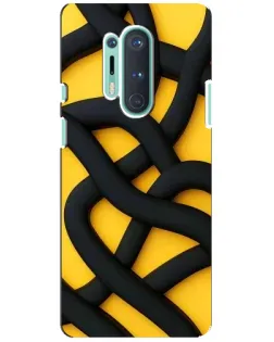 Чохол для OnePlus 8 Pro з картинкою «Чорне жовте переплетення»
