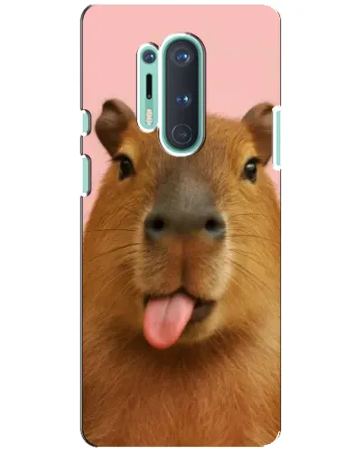 Чехол для OnePlus 8 Pro с картинкой «Капибара с языком»