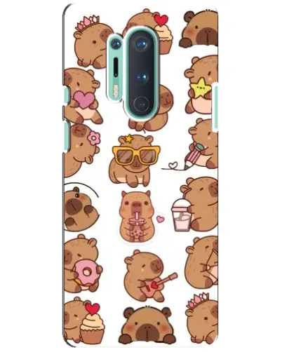 Чехол для OnePlus 8 Pro с картинкой «Стикерпак с капибарами»