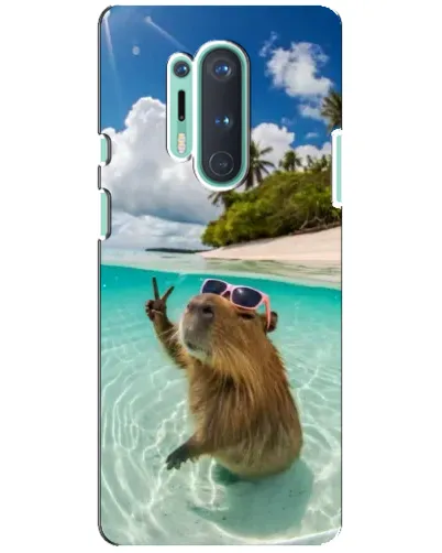 Чехол для OnePlus 8 Pro с картинкой «Капибара на море»