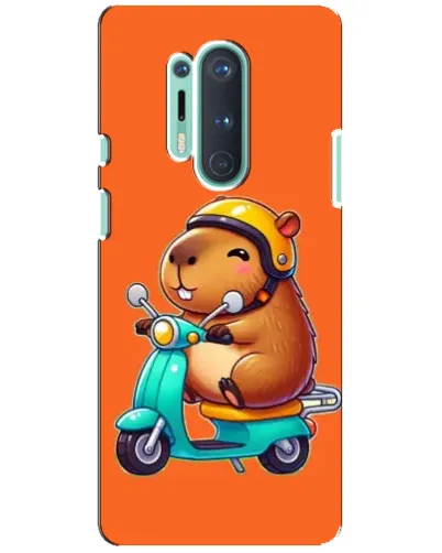 Чехол для OnePlus 8 Pro с картинкой «Капибара на скутере»