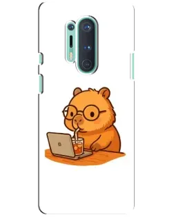 Чехол для OnePlus 8 Pro с картинкой «Капибара с ноутбуком» Чехол для OnePlus 8 Pro с картинкой «Капибара с ноутбуком»