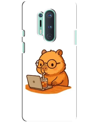 Чехол для OnePlus 8 Pro с картинкой «Капибара с ноутбуком»