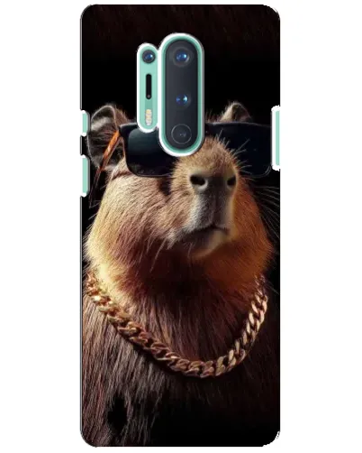 Чехол для OnePlus 8 Pro с картинкой «Капибара золотая цепь»