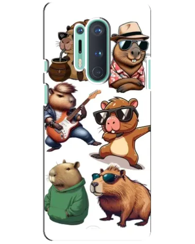 Чехол для OnePlus 8 Pro с картинкой «Крутые капибары музыканты»