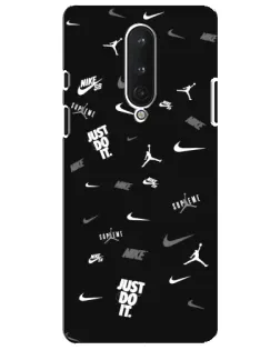 Чохол для OnePlus 8 з картинкою «Nike Black Pattern»