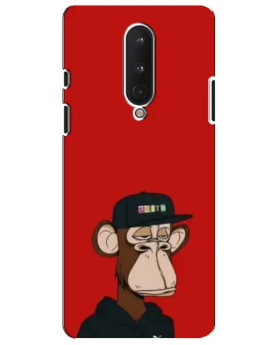 Чохол для OnePlus 8 з картинкою «Bored Ape — червоний фон»