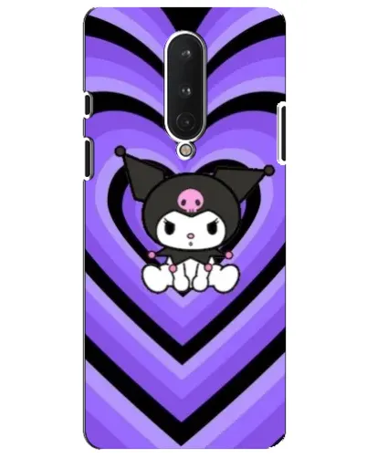 Чехол для OnePlus 8 с картинкой «Kuromi и фиолетовые сердца»