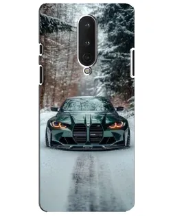 Чохол для OnePlus 8 з картинкою «BMW у зимовому лісі»