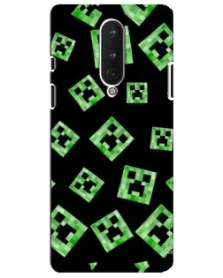Чехол для OnePlus 8 с картинкой «Паттерн с криперами»