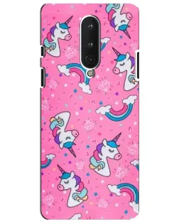 Чехол для OnePlus 8 с картинкой «Unicorn паттерн розовый»
