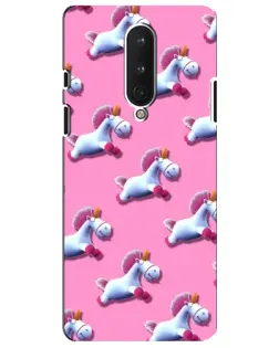 Чехол для OnePlus 8 с картинкой «Единороги на розовом»