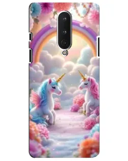 Чехол для OnePlus 8 с картинкой «Радуга и единороги»