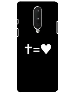Чехол для OnePlus 8 с картинкой «Крест и Сердце»