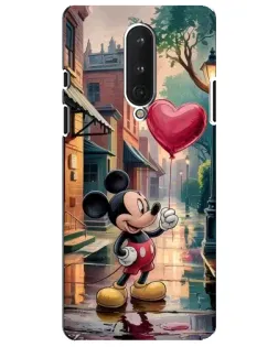 Чехол для OnePlus 8 с картинкой «Микки и шарик-сердце»