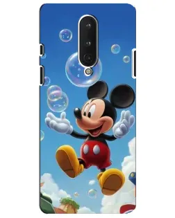 Чехол для OnePlus 8 с картинкой «Mickey и мыльные пузыри»