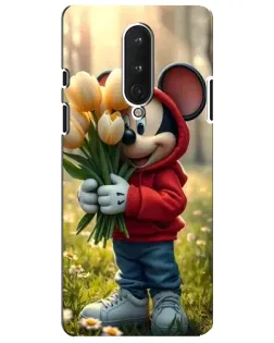 Чехол для OnePlus 8 с картинкой «Микки с тюльпанами»