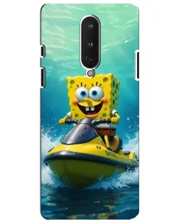 Чехол для OnePlus 8 с картинкой «Спанч Боб на гидроцикле»
