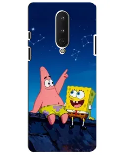 Чехол для OnePlus 8 с картинкой «Губка Боб и Патрик ночью»