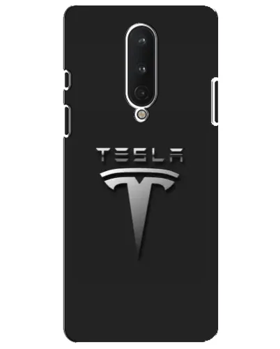 Чохол для OnePlus 8 з картинкою «Сталевий логотип Tesla»